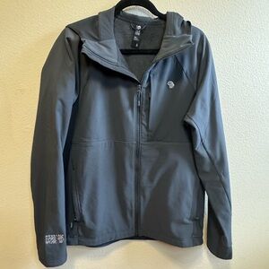 Mountain Hardwear Men’s Softshell Hooded Jacket Soft Lined Gray L